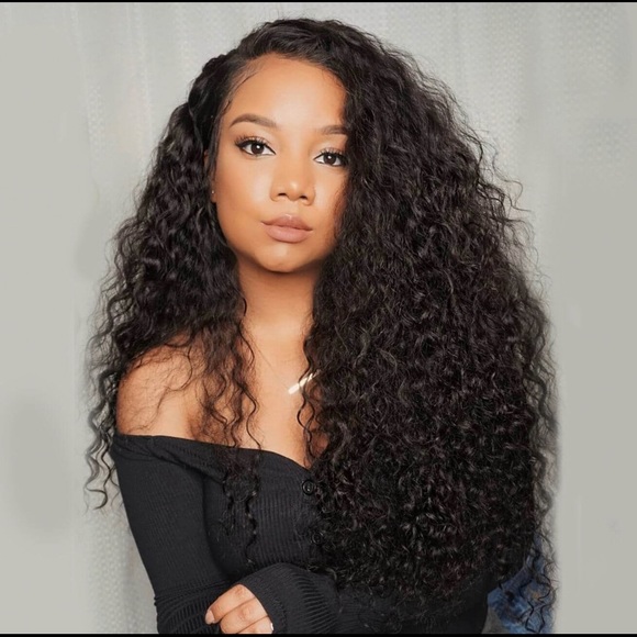 ?%HUMANHAIR KINKY CURLY FRONTAL LACE WIG(16”-24”)